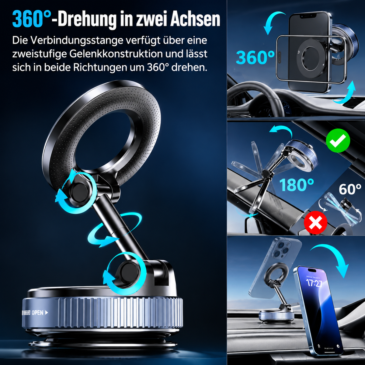 ZAVENO Magnetische Handyhalterung – 360°